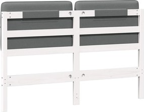 vidaXL Ταπετσαρισμένο κεφαλάρι Λευκό και Ανοιχτό Γκρι 150 cm