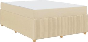 vidaXL Σκελετός Κρεβατιού με στρώμα Κρεμ 140 x 200 cm ύφασμα