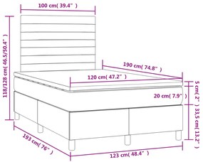 ΚΡΕΒΑΤΙ BOXSPRING ΜΕ ΣΤΡΩΜΑ &amp; LED ΡΟΖ 120X190 ΕΚ. ΒΕΛΟΥΔΙΝΟ 3270322