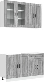VidaXL Μονάδα κουζίνας KALMAR 4 τμχ. Γκρι Sonoma Επεξεργασμένο Ξύλο