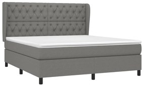 ΚΡΕΒΑΤΙ BOXSPRING ΜΕ ΣΤΡΩΜΑ ΣΚΟΥΡΟ ΓΚΡΙ 160X200 ΕΚ ΥΦΑΣΜΑΤΙΝΟ 3128214