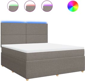 vidaXL Κρεβάτι Boxspring με Στρώμα Taupe 180x200 εκ. Υφασμάτινο