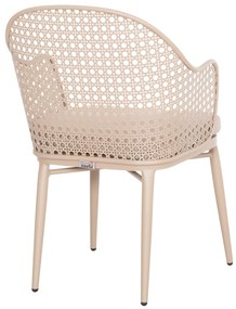 Καρέκλα - Πολυθρόνα OREGO C6268.03 Καπουτσίνο Αλουμινίου με Μπέζ Μαξιλάρι 58x55x83Υεκ. 58x55x83 εκ.