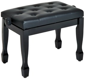 HOMCOM Ρυθμιζόμενο Ύψος Σκαμπό Πιάνου, Πάγκος Πιάνου από Συνθετικό Δέρμα, Σκαμπό Keyboard για Πιάνο Keyboard 64 x 35 x 45-55 cm Μαύρο