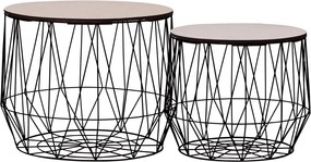 vidaXL Τραπεζάκια Σαλονιού 2 τεμ. Μαύρα