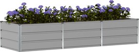 vidaXL Γλάστρα Ανοιχτό γκρι 240 x 80 x 45 cm Ατσάλι