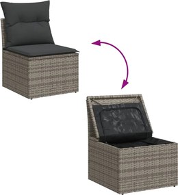 vidaXL Patio Sofa Set 9-θέσια Grey and Dark Grey