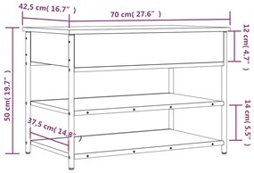 Παπουτσοθήκη Sonoma Δρυς 70x42,5x50 εκ. από Επεξεργασμένο Ξύλο - Καφέ