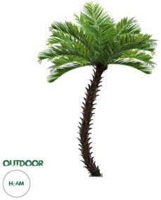 20597 GloboStar® Artificial Garden PHOENIX ROEBELENII PALM TREE 20597 Τεχνητό Διακοσμητικό Φυτό Φοινικόδεντρο Ρομπελίνι Εξωτερικού Χώρου IP68 UV Certified Protection Υ600cm