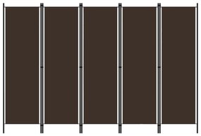 vidaXL Διαχωριστικό Δωματίου με 5 Πάνελ Καφέ 250 x 180 εκ.