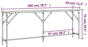 ΤΡΑΠΕΖΙ ΚΟΝΣΟΛΑ ΜΑΥΡΟ 200X29X75 ΕΚ. ΕΠΕΞΕΡΓΑΣΜΕΝΟ ΞΥΛΟ 837777