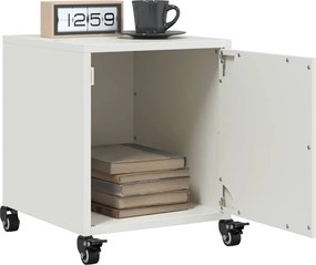 vidaXL Κομοδίνο Λευκό 36x39x43,5 εκ. από Χάλυβα