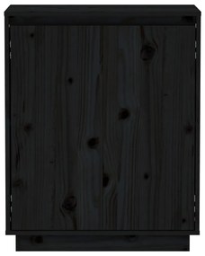 vidaXL Ντουλάπι Μαύρο 60 x 34 x 75 εκ. από Μασίφ Ξύλο Πεύκου