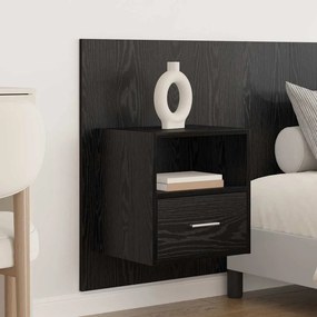 vidaXL Κεφαλή κρεβατιού με κομοδίνο 3 pcs Μαύρη Οξυά