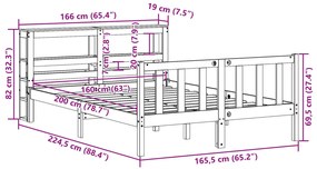 ΣΚΕΛΕΤΟΣ ΚΡΕΒΑΤΙΟΥ ΧΩΡΙΣ ΣΤΡΩΜΑ 160X200 ΕΚ ΜΑΣΙΦ ΞΥΛΟ ΠΕΥΚΟΥ 3305765