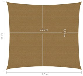 Πανί Σκίασης Taupe 2,5 x 2,5 μ. από HDPE 160 γρ./μ² - Μπεζ-Γκρι