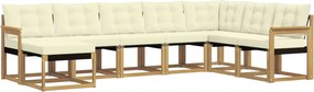vidaXL Σειρά Καναπέ Εξωτερικού με μαξιλάρι 8 pcs Λευκό και Κρεμ