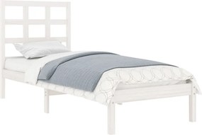 vidaXL Πλαίσιο Κρεβατιού Λευκό 75x190 εκ. Μασίφ Ξύλο Small Single