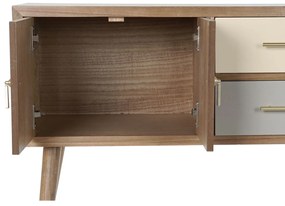 Τηλεόραση DKD Home Decor Γκρι Κρεμ Μέταλλο Ξυλο παουλόβνια (90 x 34 x 66.5 cm)
