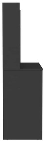 Έπιπλο Μακιγιάζ με Φωτισμό LED Μαύρο 100 x 40 x 135 εκ. από MDF - Μαύρο