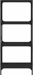 vidaXL Βιβλιοθήκη 4 Επιπέδων Μαύρη 59x35x132 εκ. Επεξεργασμένο Ξύλο