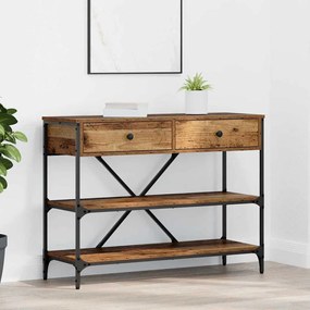 Τραπέζι κονσόλας με συρτάρι Καφέ 100 x 34,5 x 75 εκ. ξύλο