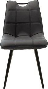 Καρέκλα Nely pakoworld μεταλλική μαύρη με pu μαύρο