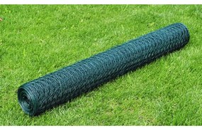 vidaXL Συρματόπλεγμα Εξάγωνο Πράσινο 25x1 μ. με Επικάλυψη PVC