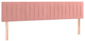 vidaXL Κρεβάτι Boxspring με Στρώμα Ροζ 160x200 εκ. Βελούδινο