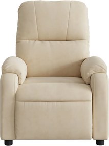 vidaXL Πολυθρόνα Ανακλινόμενη Κρεμ Ύφασμα Μικροϊνών