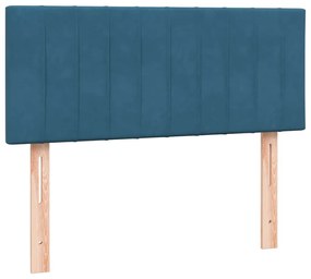 vidaXL Κρεβάτι Boxspring με Στρώμα Σκούρο Μπλε 120x210 εκ. Βελούδινο