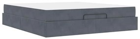 vidaXL Σκελετός Κρεβατιού Άλλο Σκούρο γκρι 180 x 200 cm Βελούδο