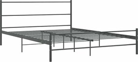 vidaXL Σκελετός Κρεβ. Χωρίς Στρώμα Γκρι 140 x 200 εκ. Μεταλλικό