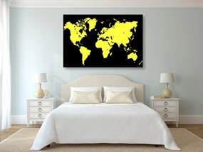 Εικόνα κίτρινου χάρτη σε μαύρο φόντο - 90x60