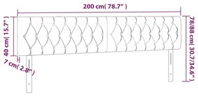 Κεφαλάρι Κρεβατιού LED Κρεμ 200x7x78/88 εκ. Υφασμάτινο 3121975