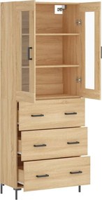 vidaXL Ντουλάπι Sonoma δρυς 69,5 x 34 x 180 εκ. από Επεξεργασμένο Ξύλο