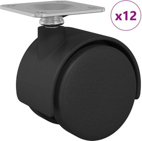 vidaXL Στρόφιγγα 12 pcs Μαύρο 39,5 x 39,5 x 37,8 χιλ Σίδηρος και PP