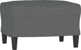 vidaXL Πολυθρόνα Σκούρο Γκρι 60 εκ. Υφασμάτινη με Υποπόδιο