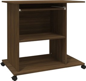 vidaXL Γραφείο Υπολογιστή Καφέ Δρυς 80x50x75 εκ. Επεξεργασμένο Ξύλο
