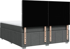 vidaXL Κρεβάτι Boxspring με Στρώμα Σκούρο Γκρι 180x200 εκ Υφασμάτιν
