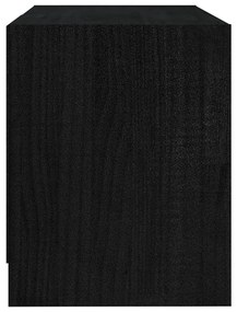 Έπιπλο Τηλεόρασης Μαύρο 80 x 31 x 39 εκ. από Μασίφ Ξύλο Πεύκου - Μαύρο