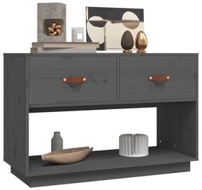 vidaXL Έπιπλο Τηλεόρασης Γκρι 90x40x60 εκ. από Μασίφ Ξύλο Πεύκου