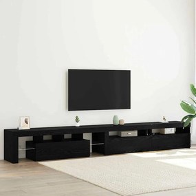 vidaXL Ντουλάπι TV με LED 3 pcs Μαύρη Οξυά 290 x 36,5 x 40 εκ