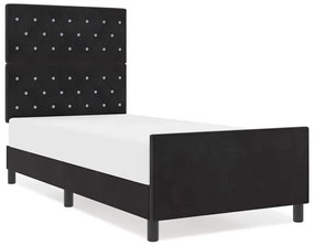 vidaXL Σκελετός Κρεβατιού με κεφαλάρι Μαύρο 90 x 200 cm Βελούδο