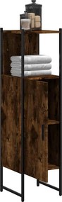 vidaXL Ντουλάπι Μπάνιου Καπνιστή Δρυς 33x33x120,5 εκ. Επεξεργ. Ξύλο