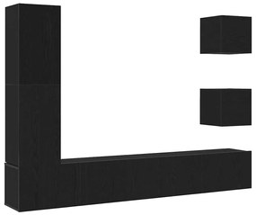 vidaXL Σετ Τηλεοπτικής Ντούσας 6 pcs Μαύρη δρυς 160 x 30 x 30.5 εκ.