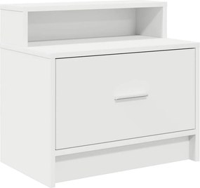 vidaXL Κομοδίνα με συρτάρι 2 τεμάχια Λευκό 51x31x47 cm