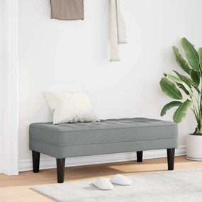 vidaXL παγκάκι με μαξιλάρι Ανοιχτό γκρι 113 x 57 x 39 εκ. ύφασμα