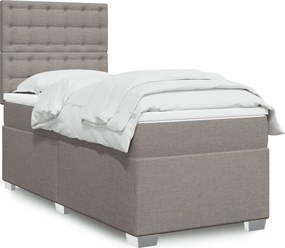 vidaXL Κρεβάτι Boxspring με Στρώμα Taupe 90x190 εκ.Υφασμάτινο