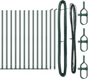 vidaXL Στύλος Περιφράξεων 13 pcs Πράσινο Ατσάλι